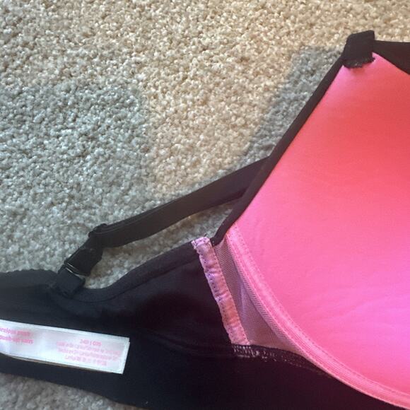 Victoria's Secret PINK Black Rhinestone Wear Everywhere Wireless Push Up 34D - Picture 7 of 10